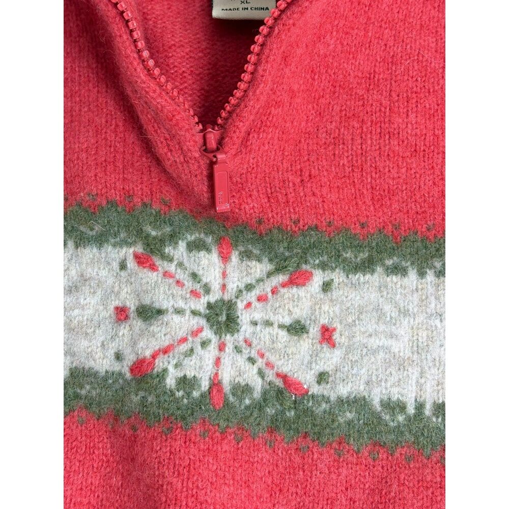 Woolrich Sweater Womens X-Large Vintage Pullover Nordic Winter Coral Lambs Wool - Picture 8 of 14